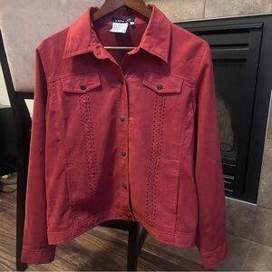 Vintages 90s Lana Lee Rust Southwestern Jacket Perforated and Laced Detail Sz 12